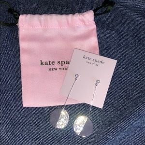 Kate Spade Mod Scallop Pavé Linear Earrings, Clear